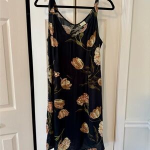 Black Floral Peony Sundress